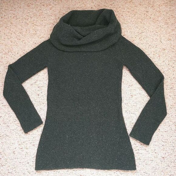 Autumn Cashmere Long Sweater Tunic Women XS Green 100%Cashmere Cowl Neck Luxury - Picture 6 of 10